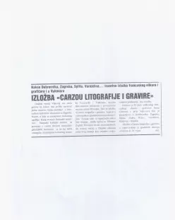 Izložba Carzou i litografije